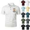 Men's Summer Polo Shirt Short Sleeve Casual Breathable Ice Silk Fabric Lightweight Printed Design Comfortable Fit