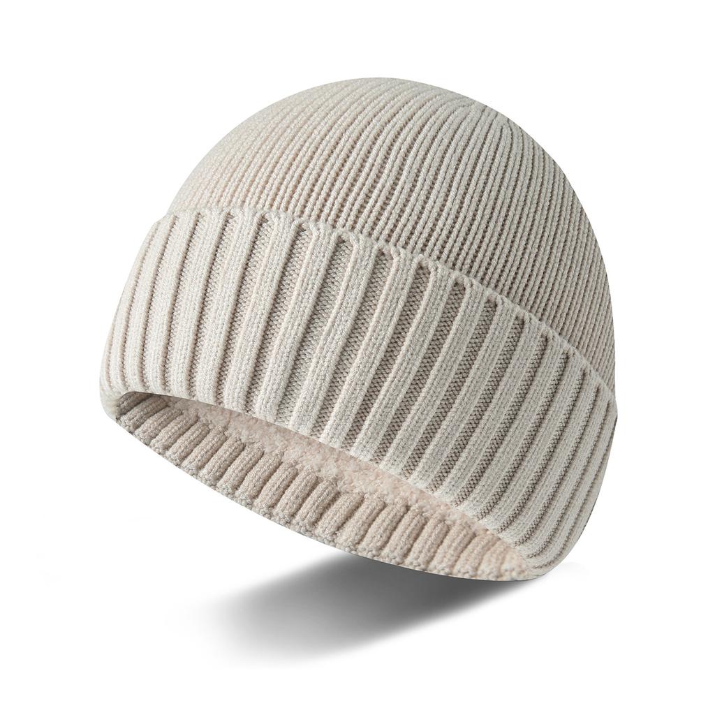 Anti-pilling hat autumn and winter men's and women's fashion pullover hat trendy velvet thickened knitted hat thermal hat bag head