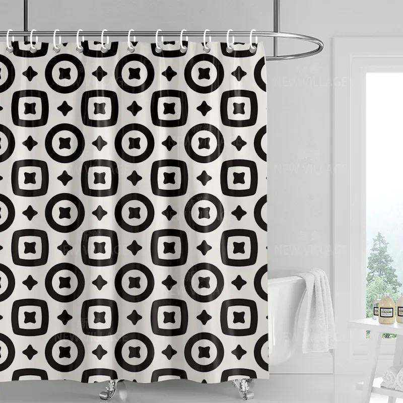 Decorazione casa tende da doccia bagno tessuto tenda impermeabile Soggiorno Moderno Nordico Moderno motivo geometrico semplice