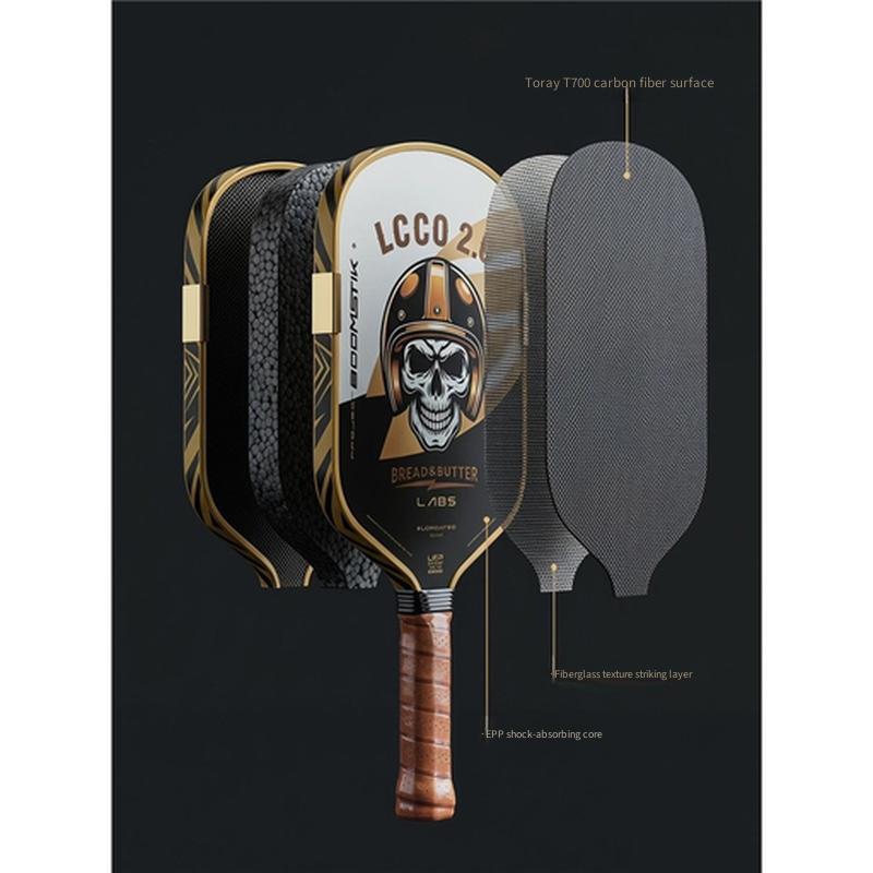 Premium Black Gold Pickleball Paddle LCC0 2.0 Toray T700 Carbon Fiber EPP Core High Rebound Quiet Sports Racket for Indoor Outdoor Play