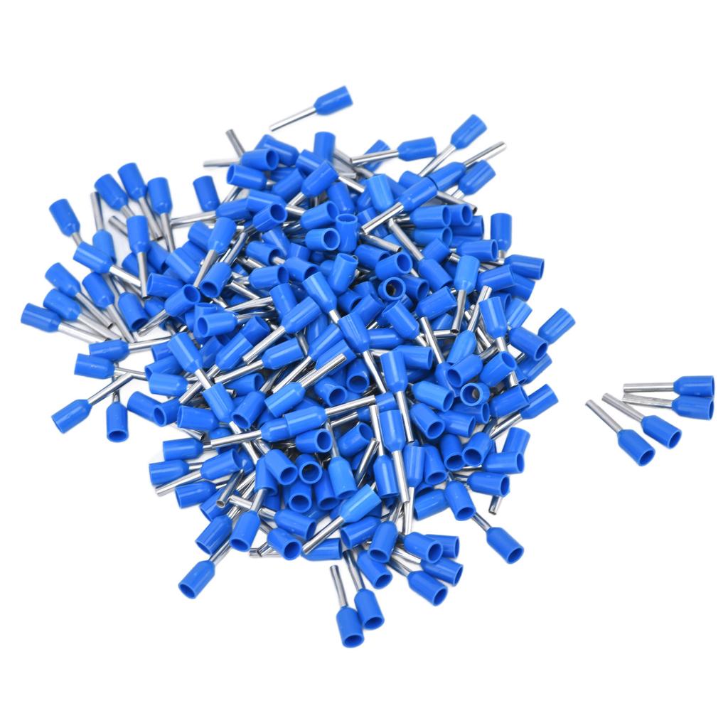 1000Pcs Insulated Ferrule Electrical Pin Crimp Terminals 20 AWG Cord End Connectors KitE7508 Blue