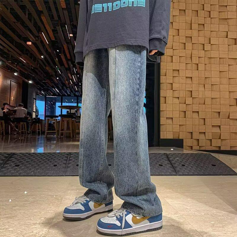 American jeans men's gradual change retro high street trendy brand casual straight pants spring new vibe high street trousers