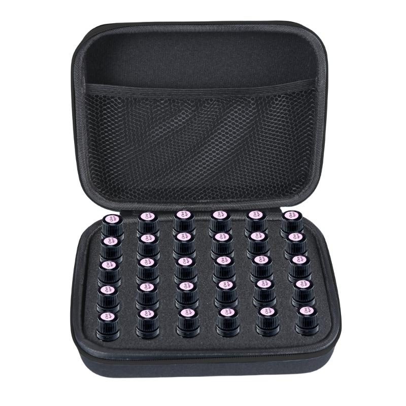 

Delicate Essential Oil Storage Bag 30 Girds Storage For 5-10ML Bottles Sturdy Travel Case For Home Travel Presentations чорний