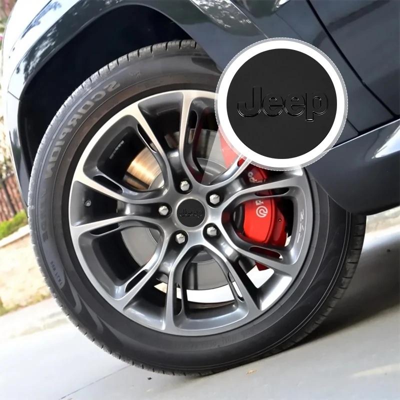 CXVSUD1 4PCS ABS Electroplated Car Wheel Center Hub Caps for Jeep Renegade Wrangler JK Grand Cherokee Compass Patriot Auto Accessories