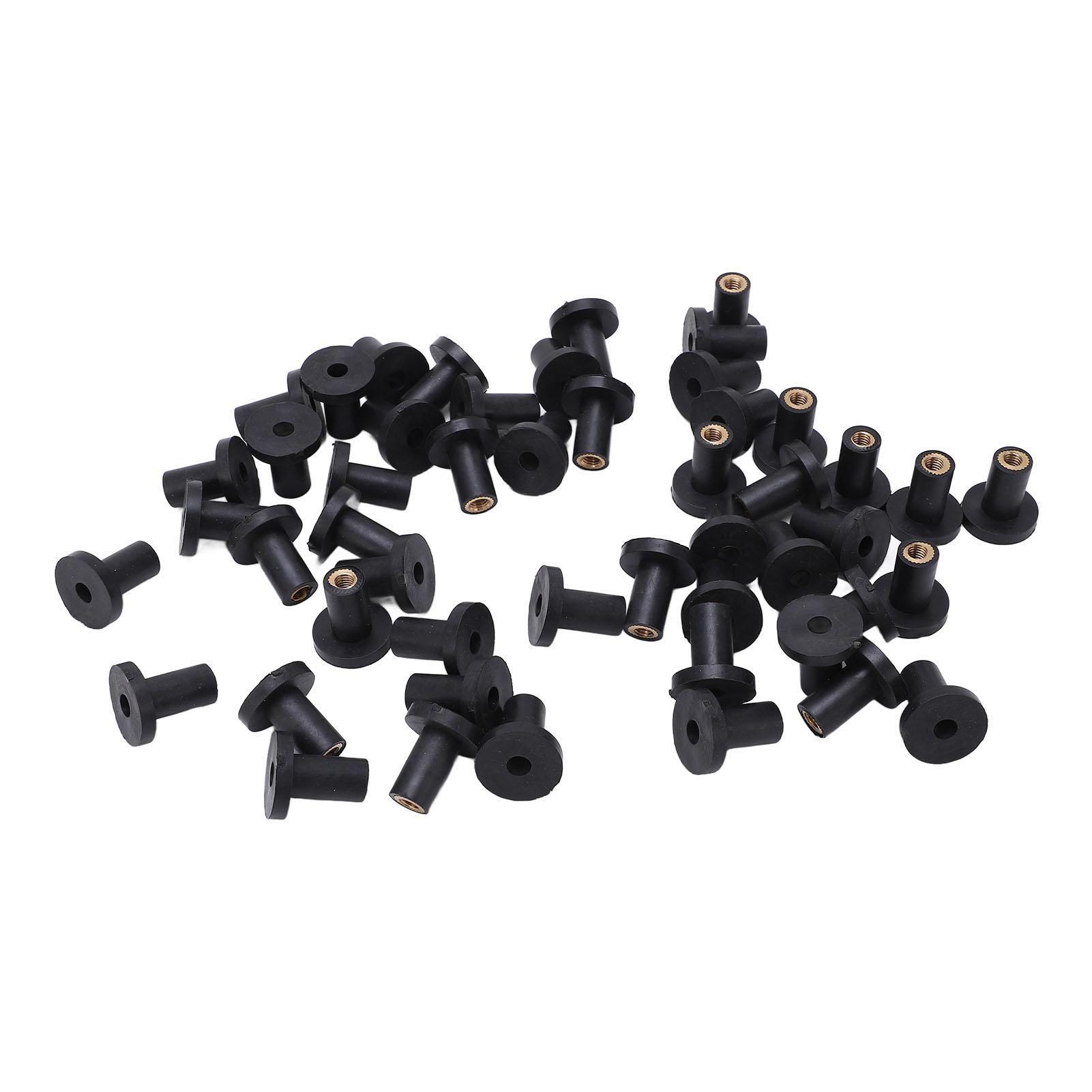 

50Pcs Set Rubber M5 Well Nuts Fasteners for Car Windscreen Motorcycles Fairing Kayaks