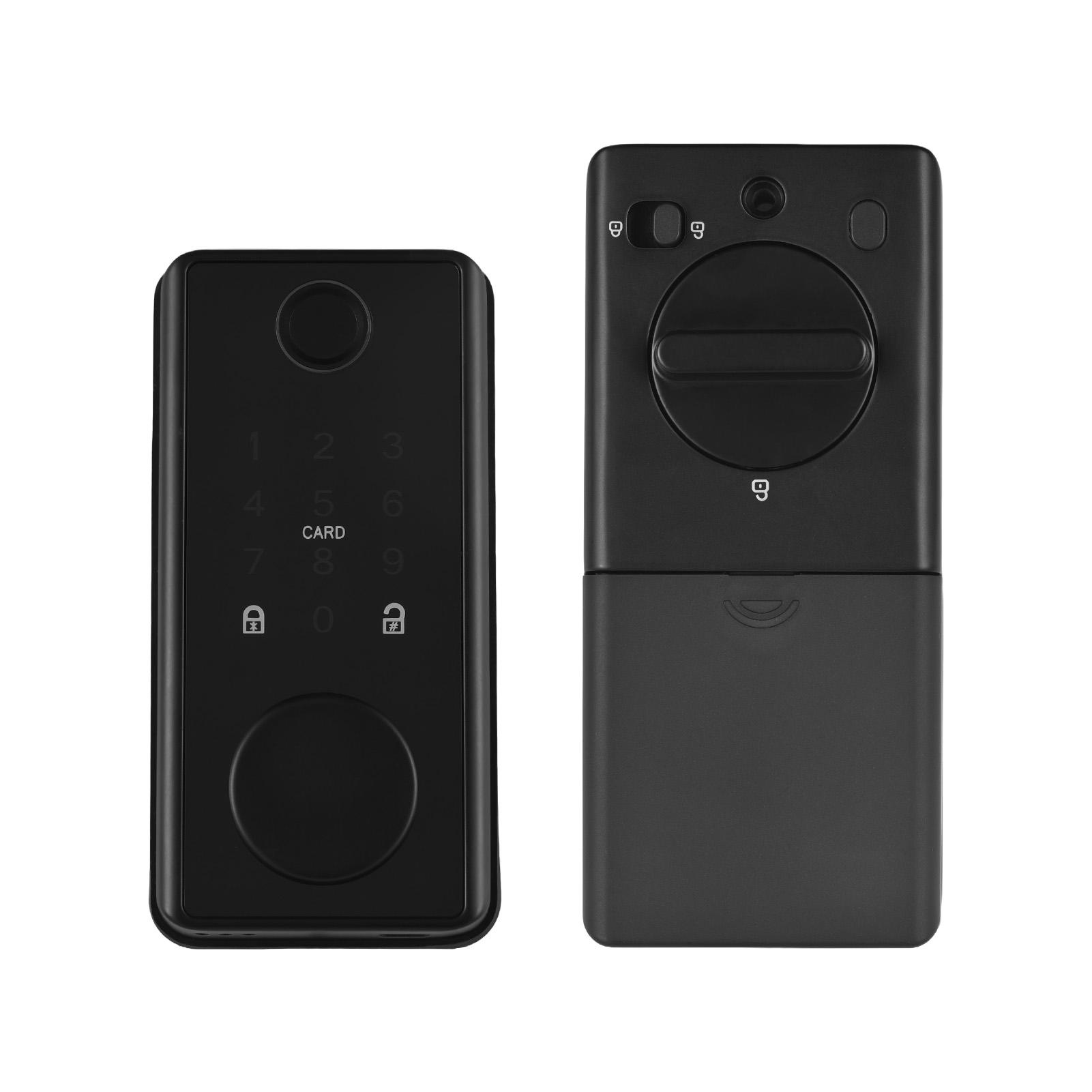 

Умный замок BT Бесключевой вход Замок для двери Приложение Отпечаток пальца Пароль Механический ключ 5 способов разблокировки Алюминиевый сплав Дверь чёрный