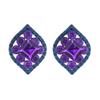 Stylish European & American Rhombus Faux Diamond Stud Earrings in Trendy Purple