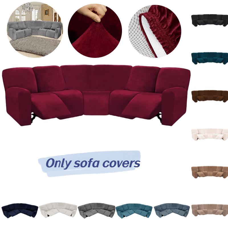 Cover Full Elastic Sofa Slipcover 5 Seater Corner Recliner Couchcover Sectional