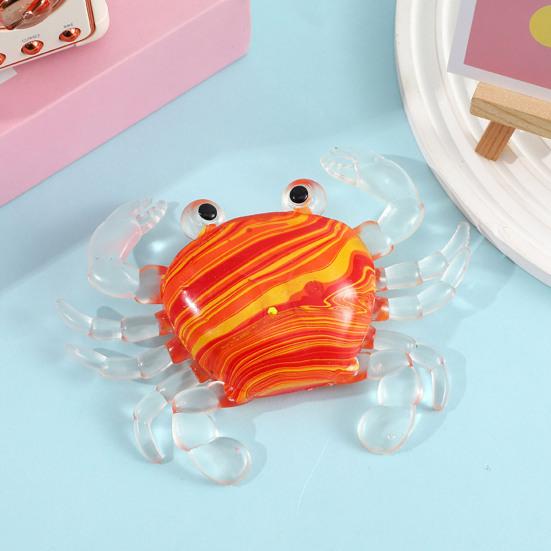 Crab Squeeze Toy Slow-Rising TPR Fidget for Stress Relief Cute Transparent Claws Portable Decompression Gadget for Kids Adults