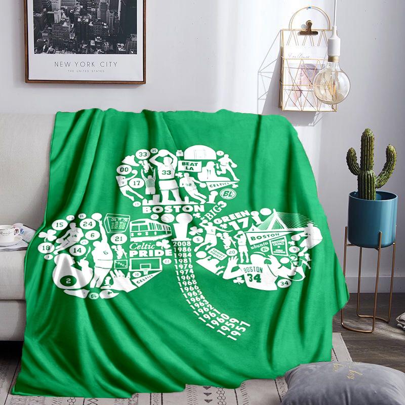 Boston Sports Icons Blanket Lightweight Flannel Bedding Blanket Perfect for Travel, Camping, Living Rooms, Offices, Sofas, Fan Christmas gift