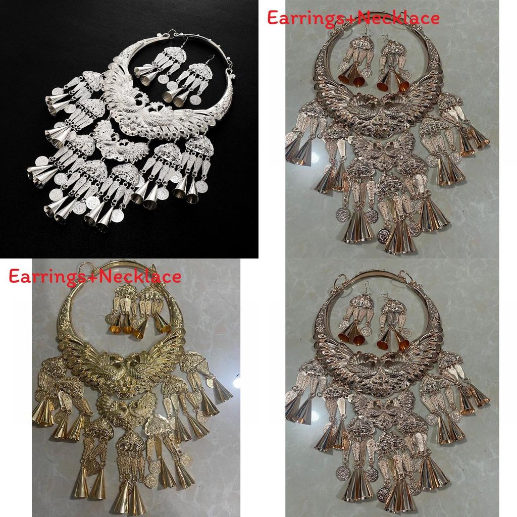 Trendy Ethnic Style Zinc Alloy Necklace With Bell Charm For Festival Jewelry Enthusiasts