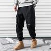 Streetwear Černé Pánské Harem Joggers Kalhoty Pánské Cargo Kalhoty Hip Hop Ležérní Kapsy Tepláky Pánské oversized kalhoty