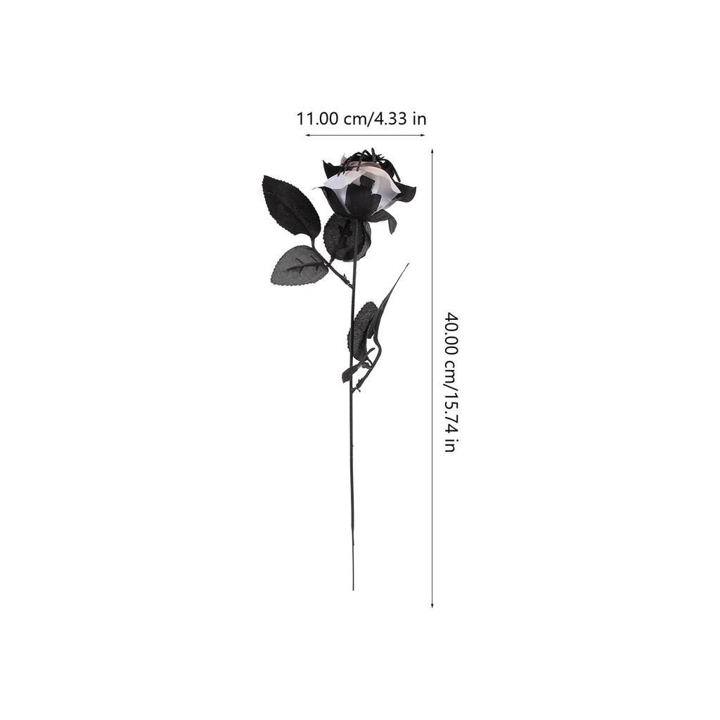 5Pcs Simulation Rose Decoration Halloween Spider Rose Artificial Flower Creepy Halloween Party Prop Flower with Spider