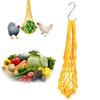 Poultry Hanging Feeding Net Bag Chicken String Bag Vegetable Fruits Feeding Toy Tool with Hooks