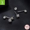 Simple And Exquisite Bead Moissanite Stud Earrings, Fashionable And Versatile S925 Sterling Silver Threaded Stud Earrings.