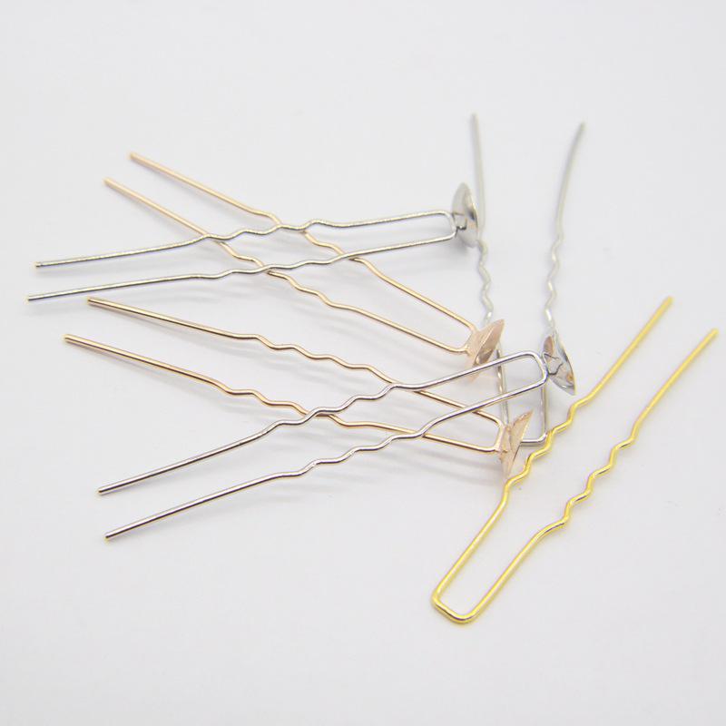 Gold U-Shaped Hairpin Bridal Headpiece, Korean Style, 6cm Hair Styling Tool and Accessory