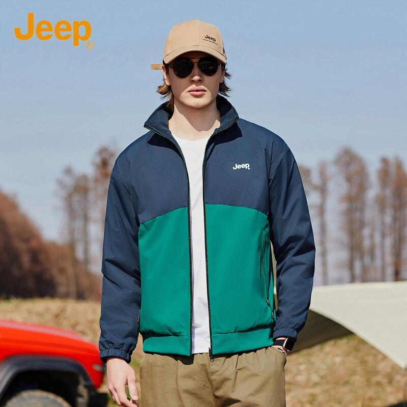 

JEEP Men s Stylish Patchwork Fleece-Lined Jacket 4XL