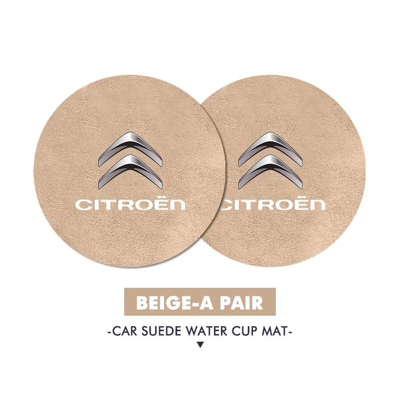 

Car Coaster Cup Slot Pad Suede Anti-Slip Interior Water Cup Mat For Citroen C5 C1 C2 C6 C4L DS3 DS4 DS5 C-Elysee Grand Berlingo