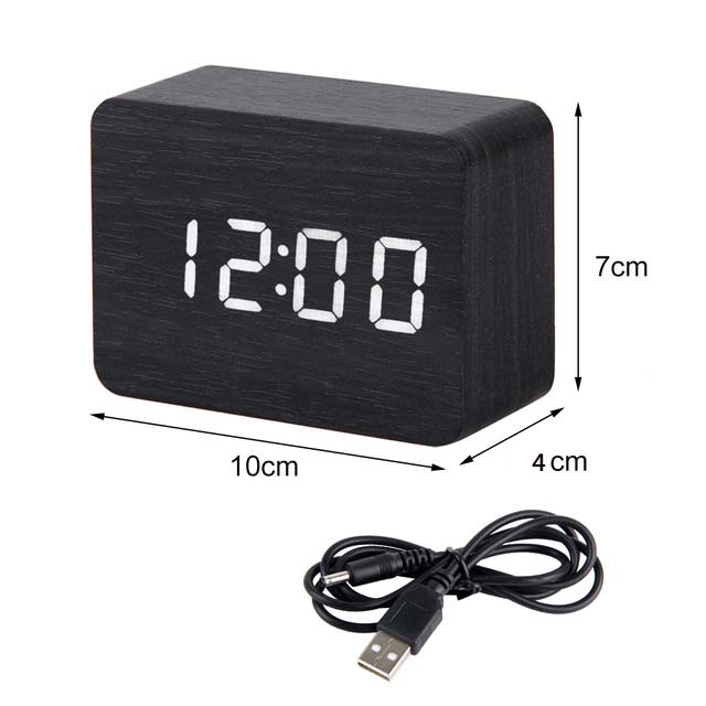 LED Wooden Alarm Watch Table Voice Control Digital Wood Despertador USB/AAA Powered Electronic Desktop Clocks