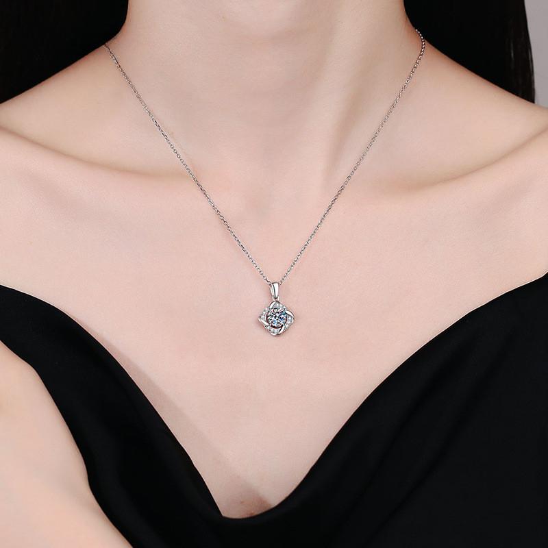 Moissanite Necklace Rotating Windmill Pendant 1 Carat D Color Gemstone Necklace Certified GRA Jewelry Women Gift