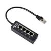 Adaptér RJ45 Ethernet Splitter, 1 až 4 portový síťový rozšiřující konektor, rychlá rychlost pro domácnosti a kanceláře