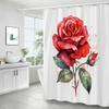 Waterproof Polyester Fabric Red Rose Shower Curtains Blue Rose Flowers Printing Bathroom Curtains for Home Decoration Curtain
