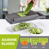 Vegetable Chopper Dicer and Slicer, Oricean® 7 Stainless Steel Blades, with Storage Container