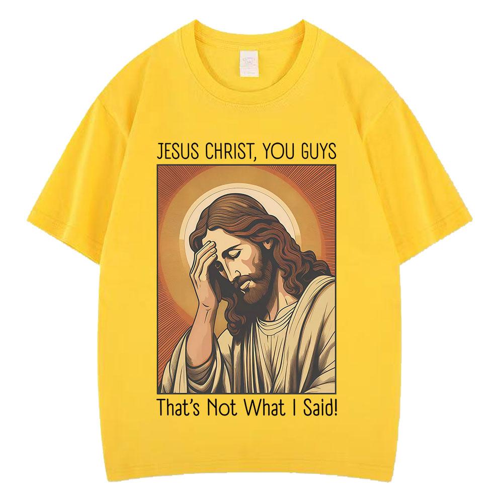 Funny Jesus Christ Meme Tshirt Men Women Oversized Tshirt Summer Shortsleeved Casual Oversized Hiphop Tshirts Streetwear