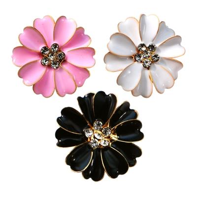 Petal Rhinestone Cufflinks Rhinestone Flower Shaped Decoration Button Cover Cufflinks For Women For Sewing Jeans Dress Fabric
