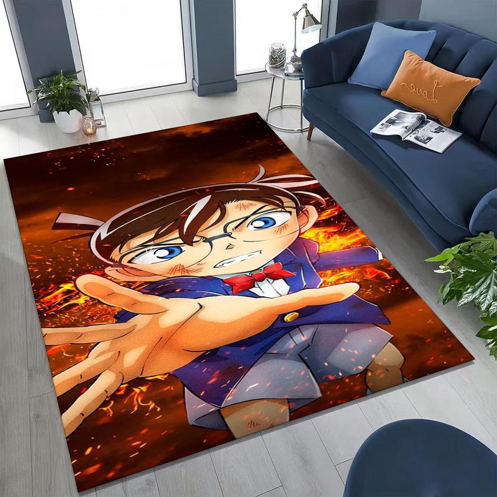Retro Anime Detective Conan Cartoon Rug for Bedroom Living Room Sofa Home Doormat Decor,Kids Play Non-slip Floor Mat Gift
