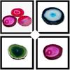 Drink Coaster Agate Round Heat Proof Stone Coaster for Kitchen Dining Table Drinkware