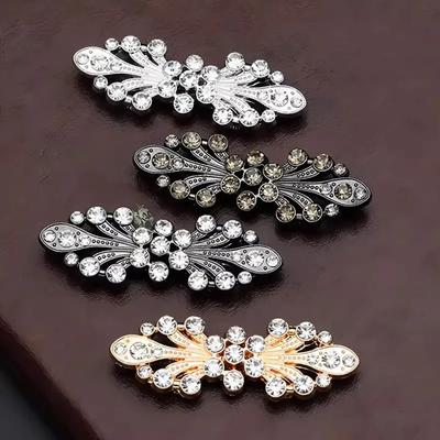 1 Pair New Collar Clips Holder Women Decor Crystal Cape Cloak Clasps Fasteners Buckle Brooch Clip