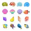 50 Marine Series Graffiti Stickers Balance Bike Skateboard Bookcase Refrigerator Decoration Children's Fun Style Self-adhesive