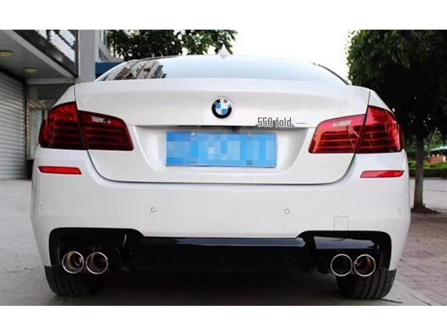 BMW 5 Series F10/F18 M5-Style Quad Exhaust Tailpipes, Stainless Steel & Carbon Fiber for 520, 525, 530li.
