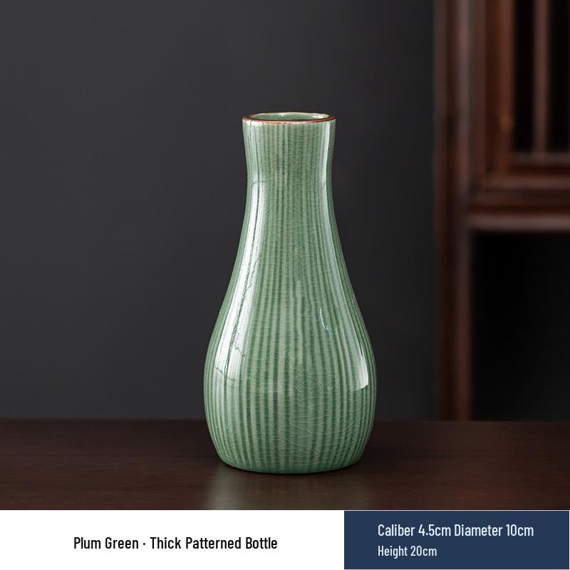 Vaso in Ceramica di Alta Gamma Ge Kiln Retrò per Fiori Freschi, Idroponica e Bambù