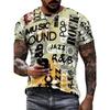 Modisches Herren-Rundhals-Kurzarm-3D-Casual-Farbprint-Casual-Kurzarm-Rundhals-T-Shirt