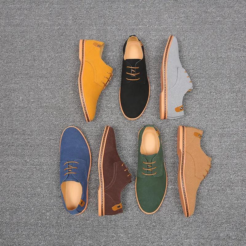 Top Quality Brown Oxford Shoes Men Derby Loafers Big Size 47 48 Casual Shoes Business Man Sneaker Yellow Dress Shoes Fashion