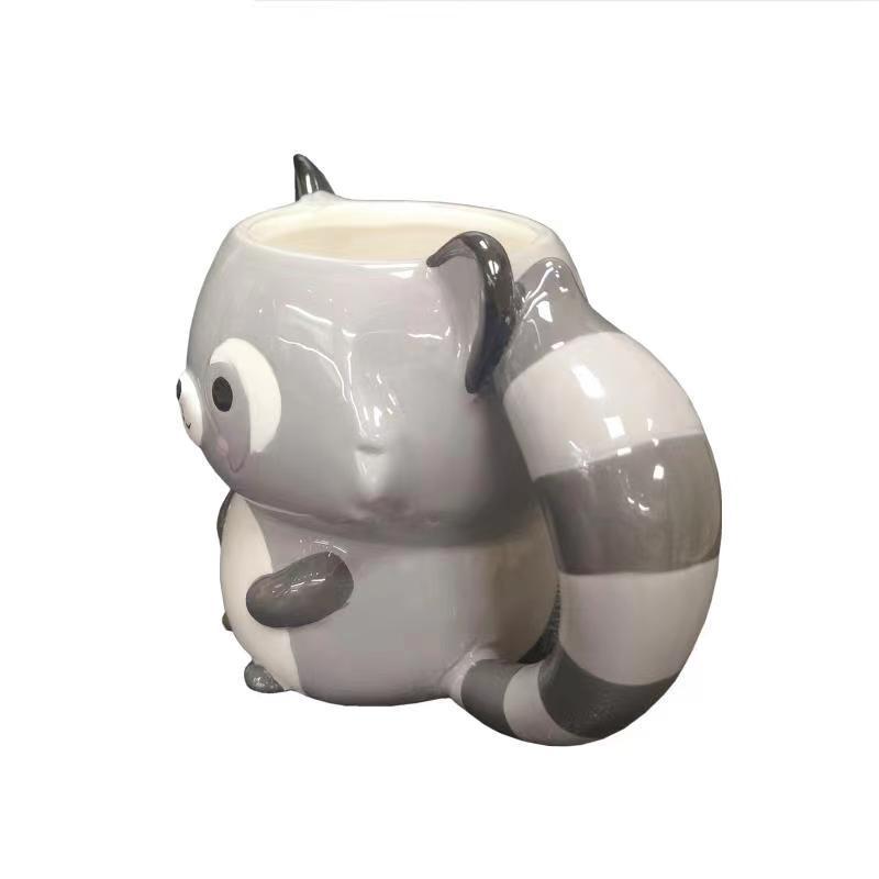 3D Keramický hrnek s mývalem - Roztomilý hrnek s výrazem zvířete