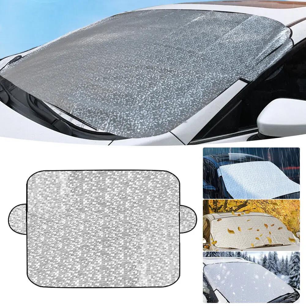 Universal Car Front Windshield Sunshade Cover Car Windshield Snow Sun Shade Cover With Reflective Stripe Winter Snow Car CoverWindshield Sunshades 1