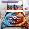 Set Biancheria da Letto Stampata Calcio Polonia 3 Pezzi Set Copriletto Traspirante Accogliente come Regalo per Inaugurazione Casa o Festa