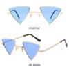 Triangular Small Hippie Sunglasses Tinted Colorful Lens UV400 Protection Punk Shades Metal Frame Eyeglasses