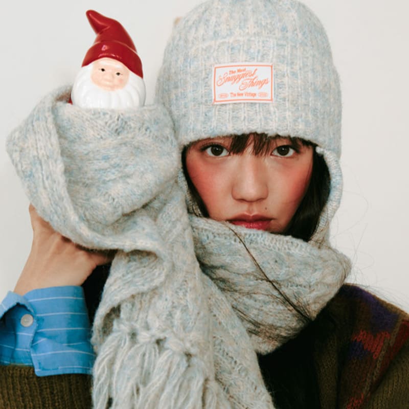 SNUGGIEST Cable Knit Muffler [Cygnet Grey]