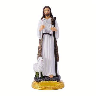 1PC God Jesus Shepherd Home Decorations Birthday Gift Jesus Statue Catholic Gift Resin Jesus Figurines