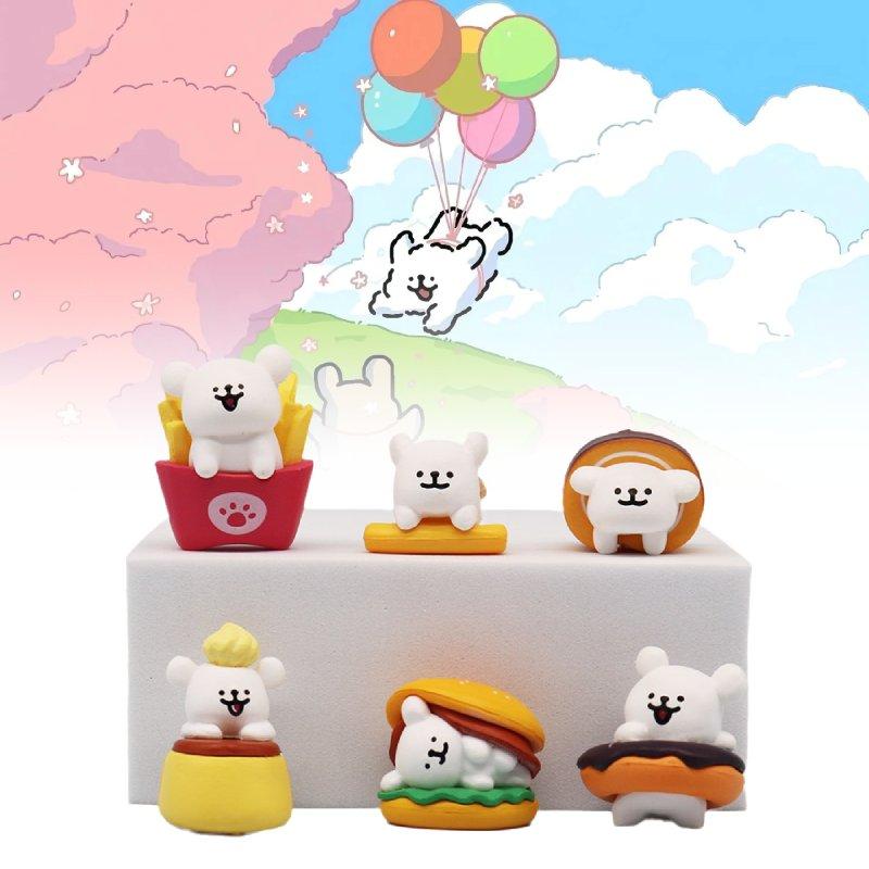 Maltese Theme 6pcs Afternoon Tea Decoration Toy Doll Models Pvc Material Gift