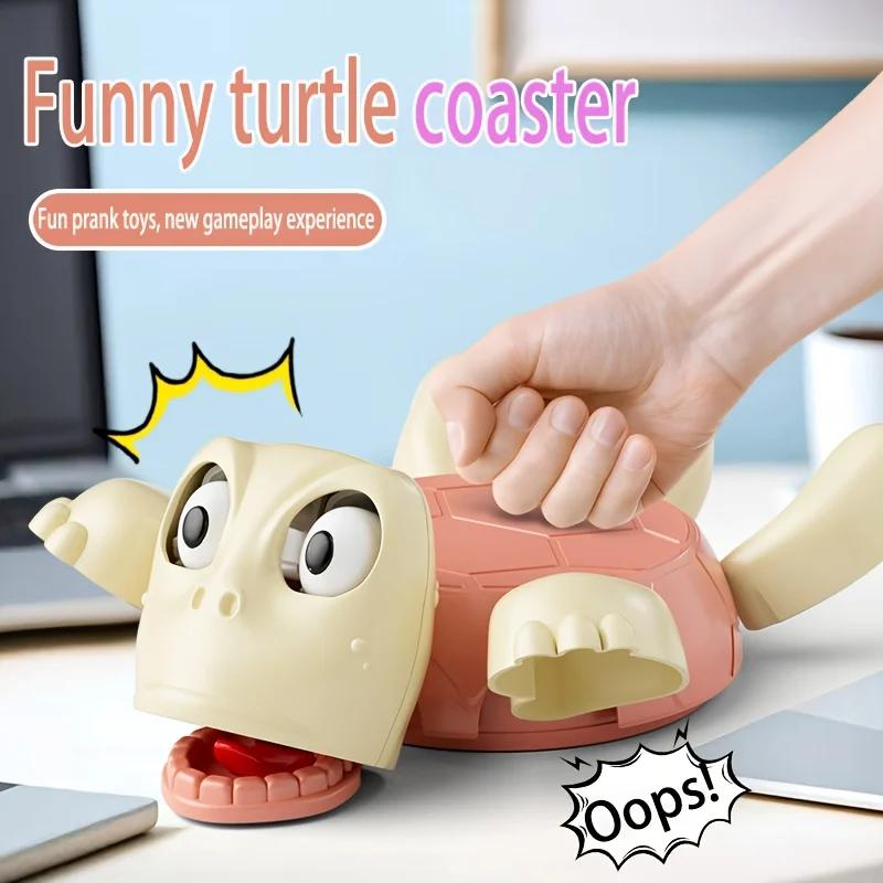 1pc Funny Turtle Coaster with "Oops!" Sound - Interactive Prank Toy for Desk, Novelty Office Home Decoration Gift