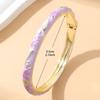 Colourful Floral Cloisonne Bracelet Gold Color Cloisonne Bangle Retro Enamel Bracelet  Women
