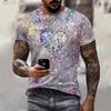3D Printing Men's Glitter Graphic T-shirt Fashion Short Sleeve Casual Plus Size Tee Tops Streetwear Camisetas De Hombre
