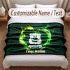 Plymouth Argyle FC Printed Flannel Blanket Custom Name Text Soft Warm Throw For Bedroom Holiday Gift