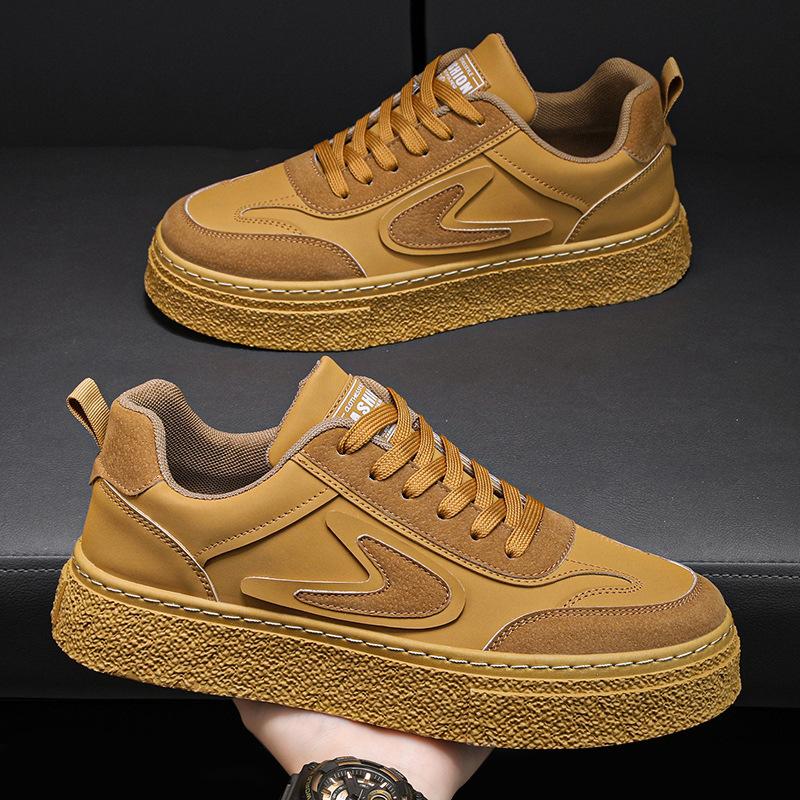 Men's shoes spring new thick-soled wear-resistant work casual shoes men's sports low-top flat shoes