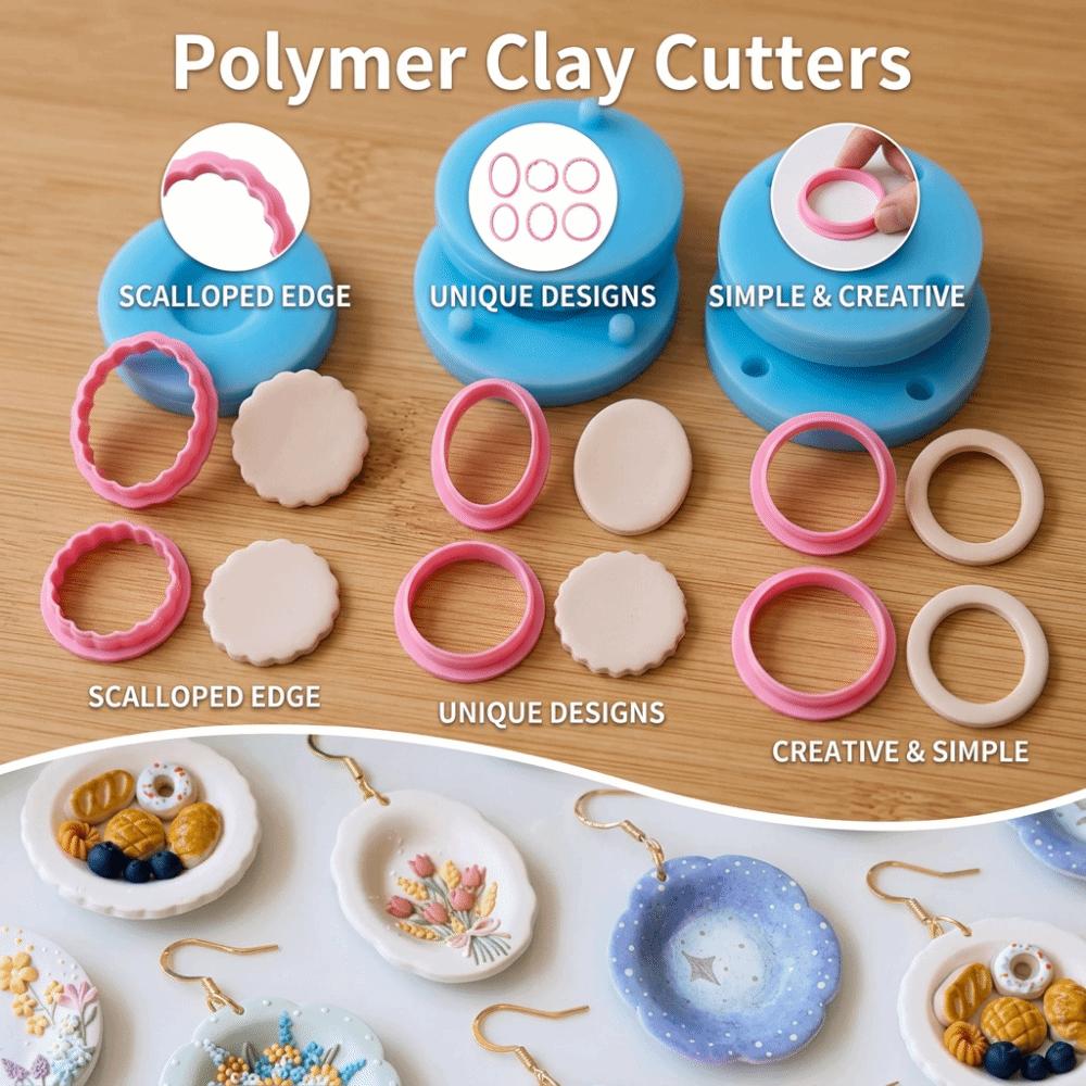 Scalloped Edge 3D Plate Clay Earring Molds Creative Polymer Clay Tools  DIY Earrings